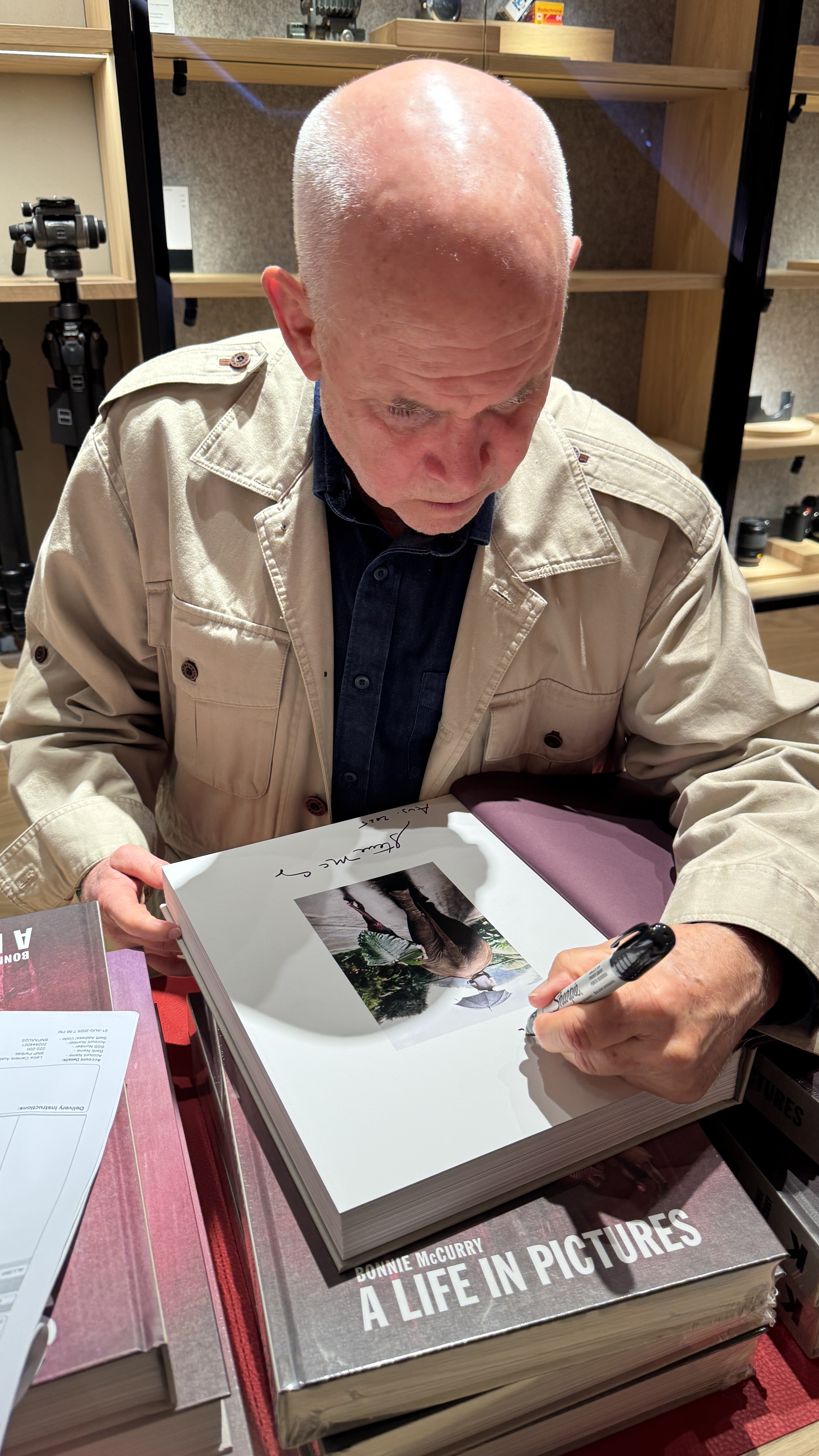 McCurry's photographs displayed at the Leica store